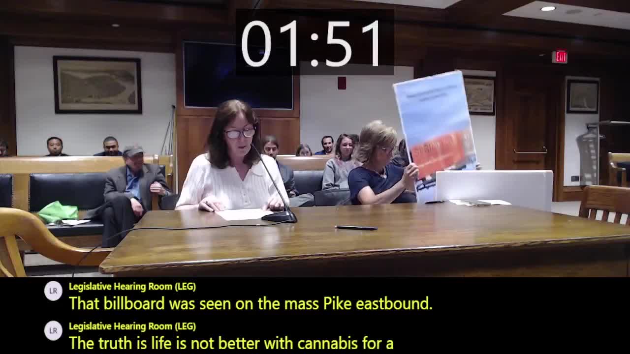 Ornella Quinn advocates for Senate Bill 94 to ban marijuana billboards in Massachusetts