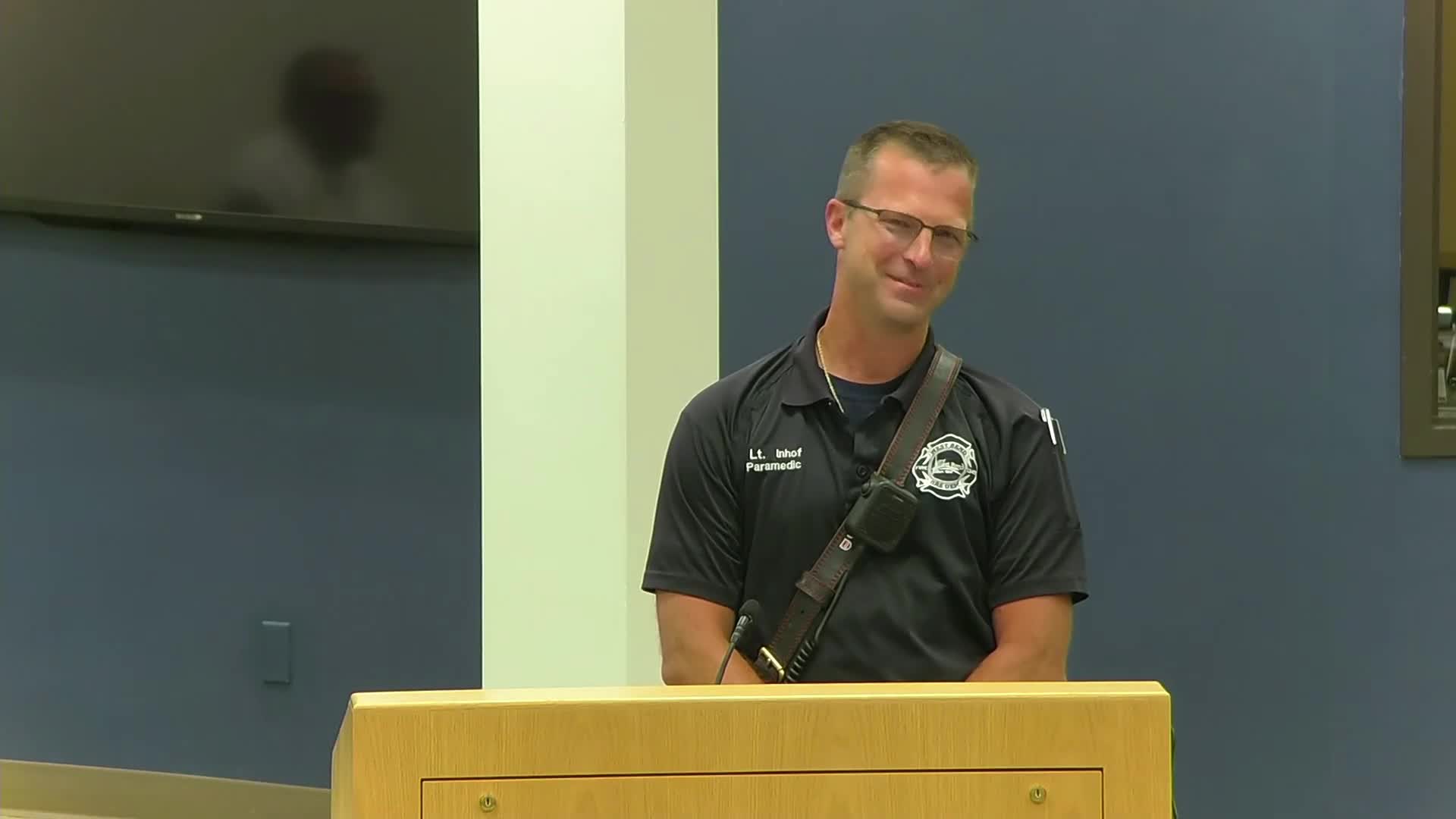West Bend City Council honors Fire Lieutenant Steve Inhofe and plans for new fire station