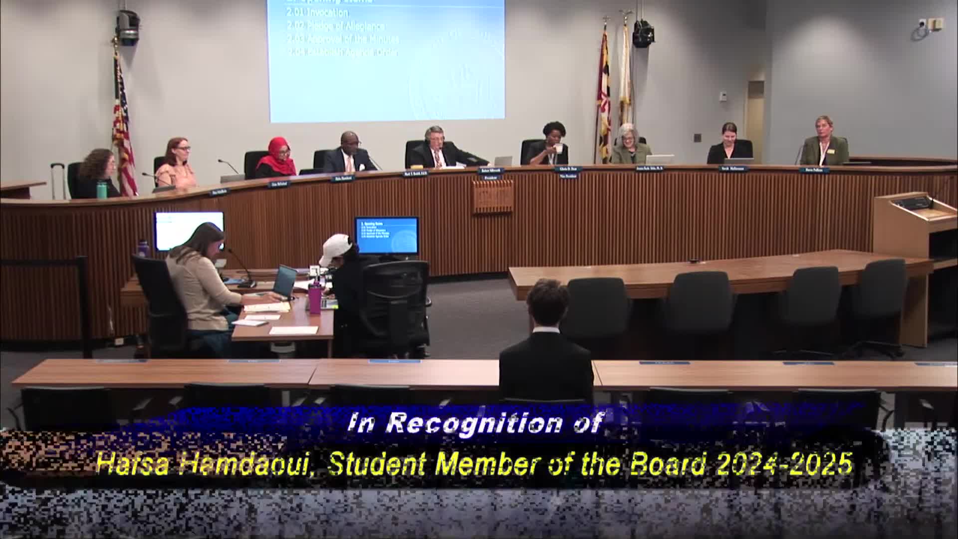 Student Board Member Hafsa Hamdawi honored for impactful leadership in Anne Arundel County