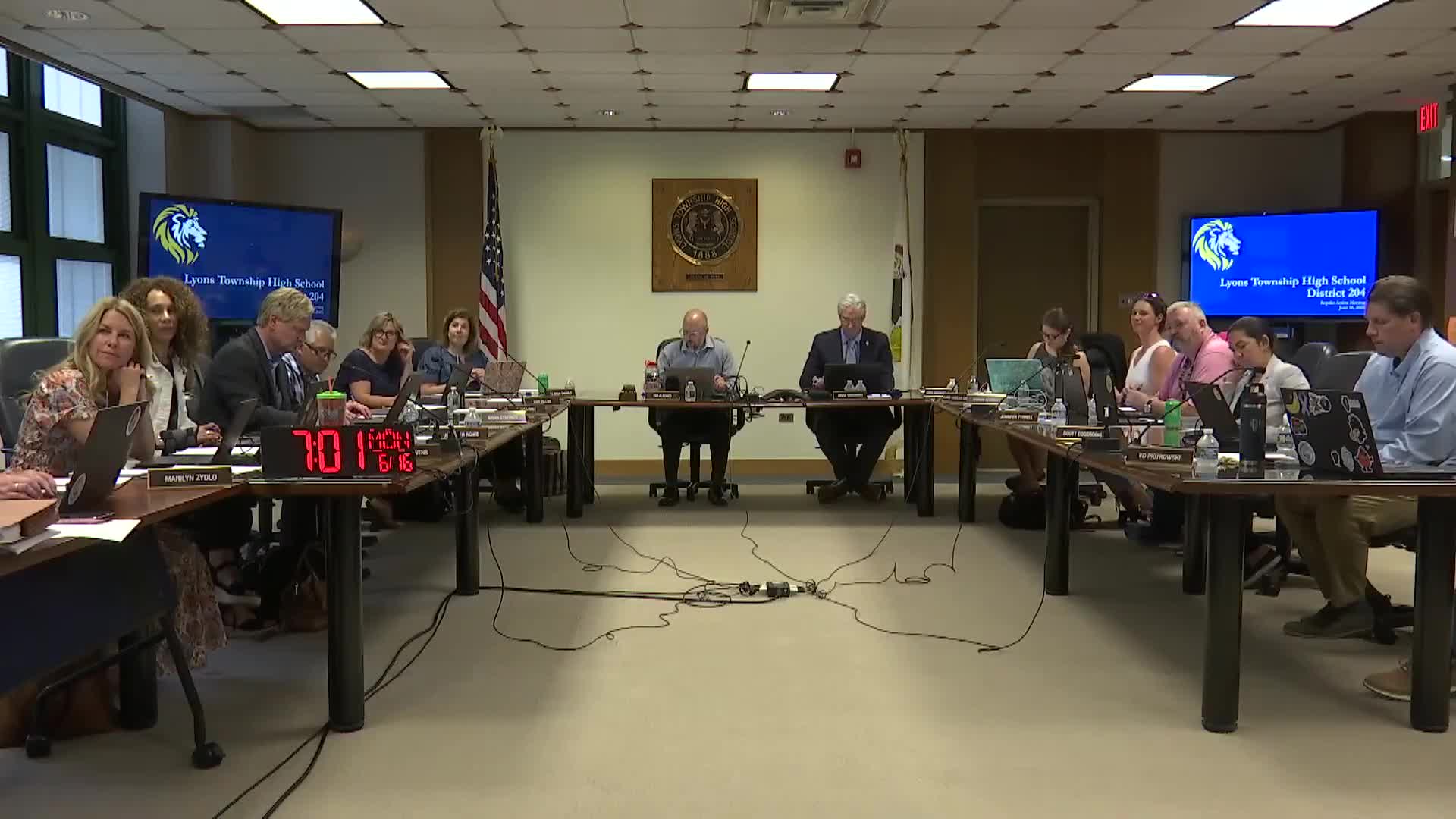 Superintendent Waterman bids farewell to retiring Director Scott Egerting at LT Board meeting