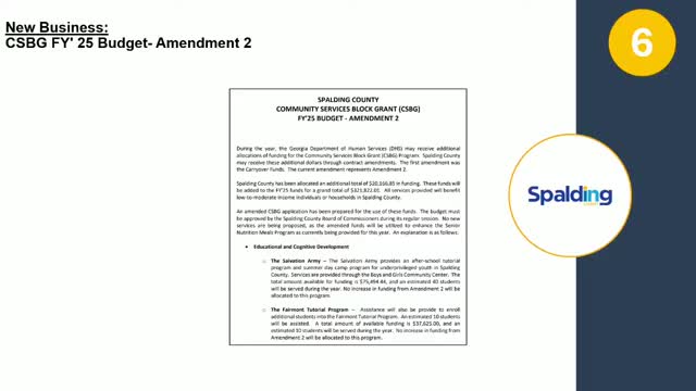 County accepts $20,166.85 CSBG amendment to expand senior nutrition and education programs