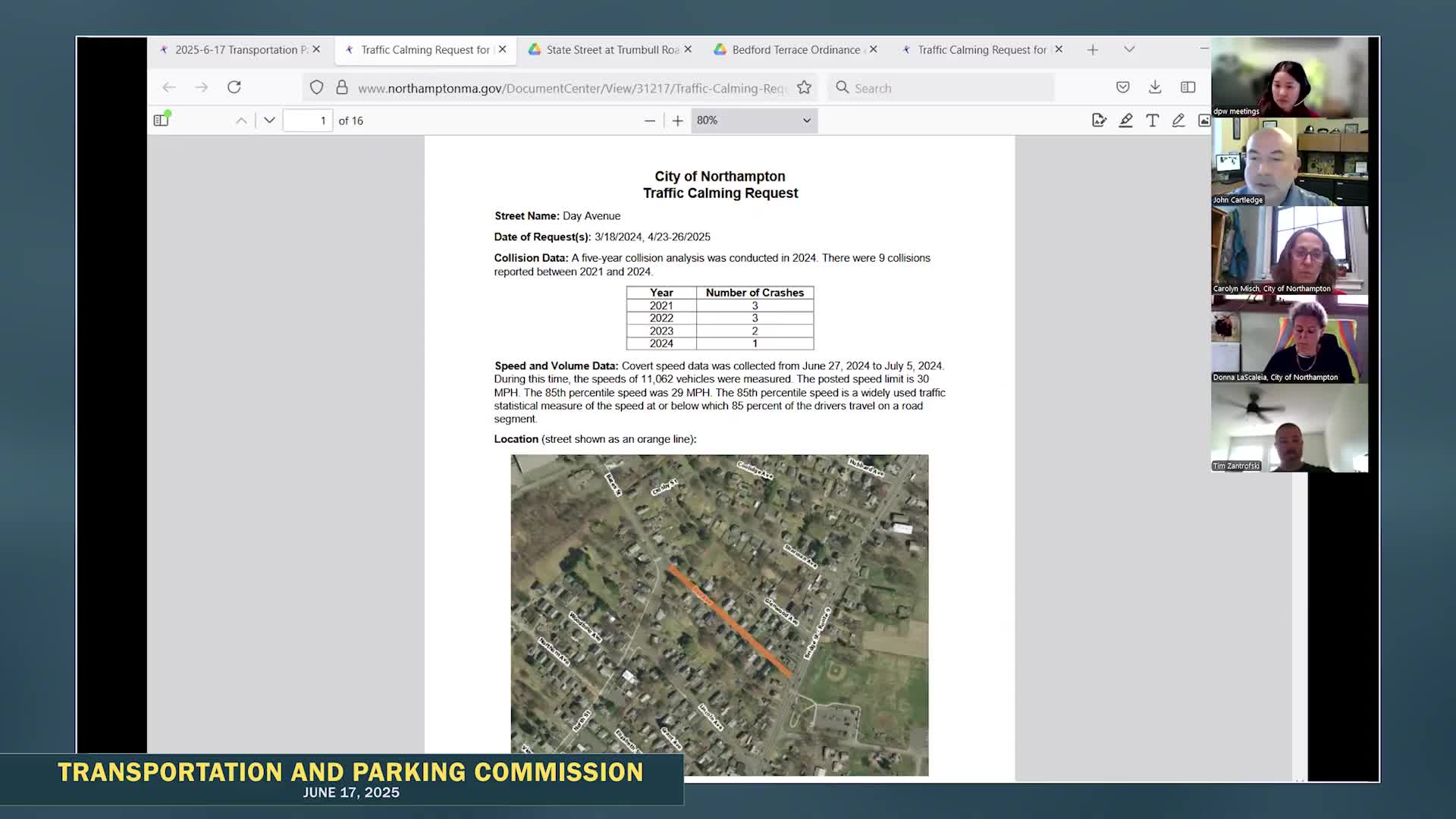 Traffic study reveals speeding issues on narrow Day Avenue
