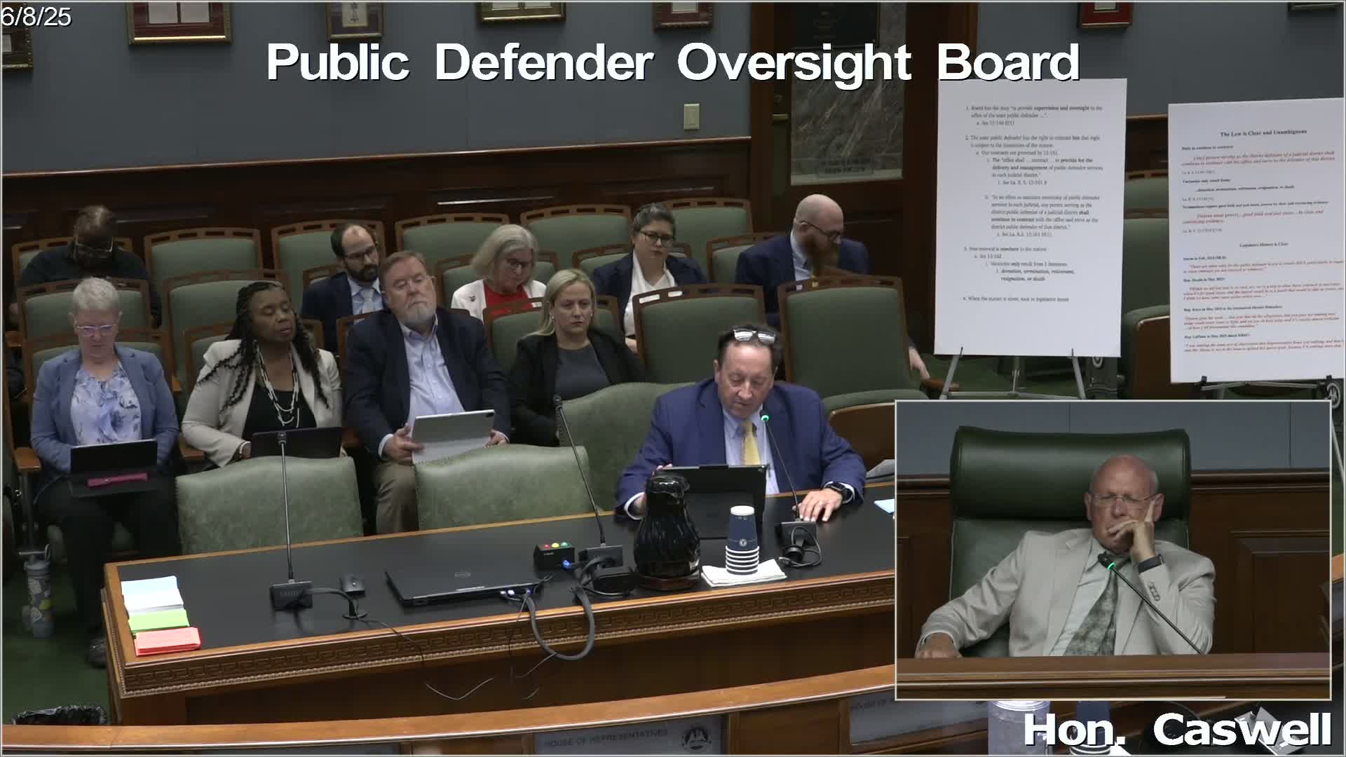Brett Bronson urges oversight board to enforce public defender law compliance
