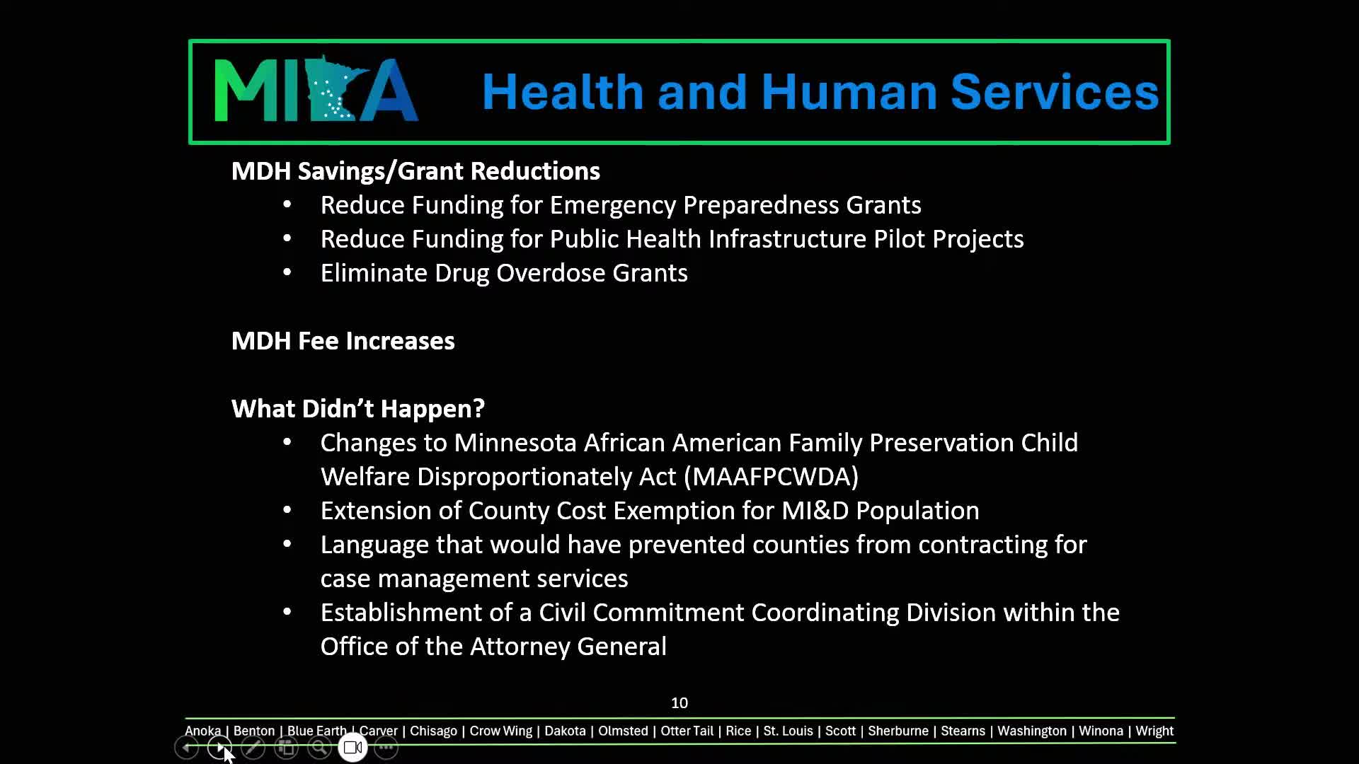 MICA members praised for valuable input on complex legislative health issues