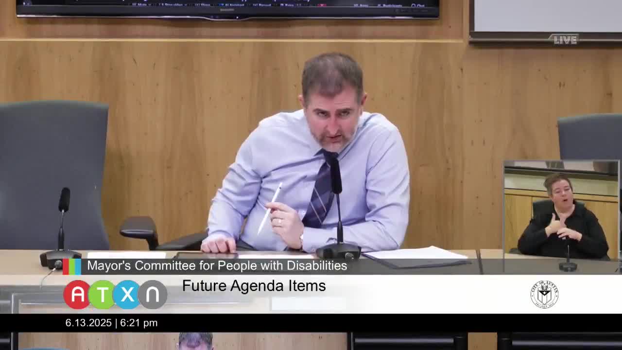 Gabriel advocates for citywide relay service at Austin Disability Committee meeting