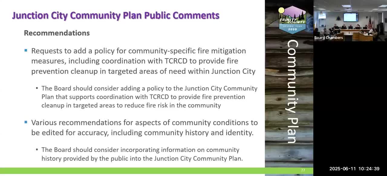 Trinity County discusses fire recovery plans for Junction City and Helena communities