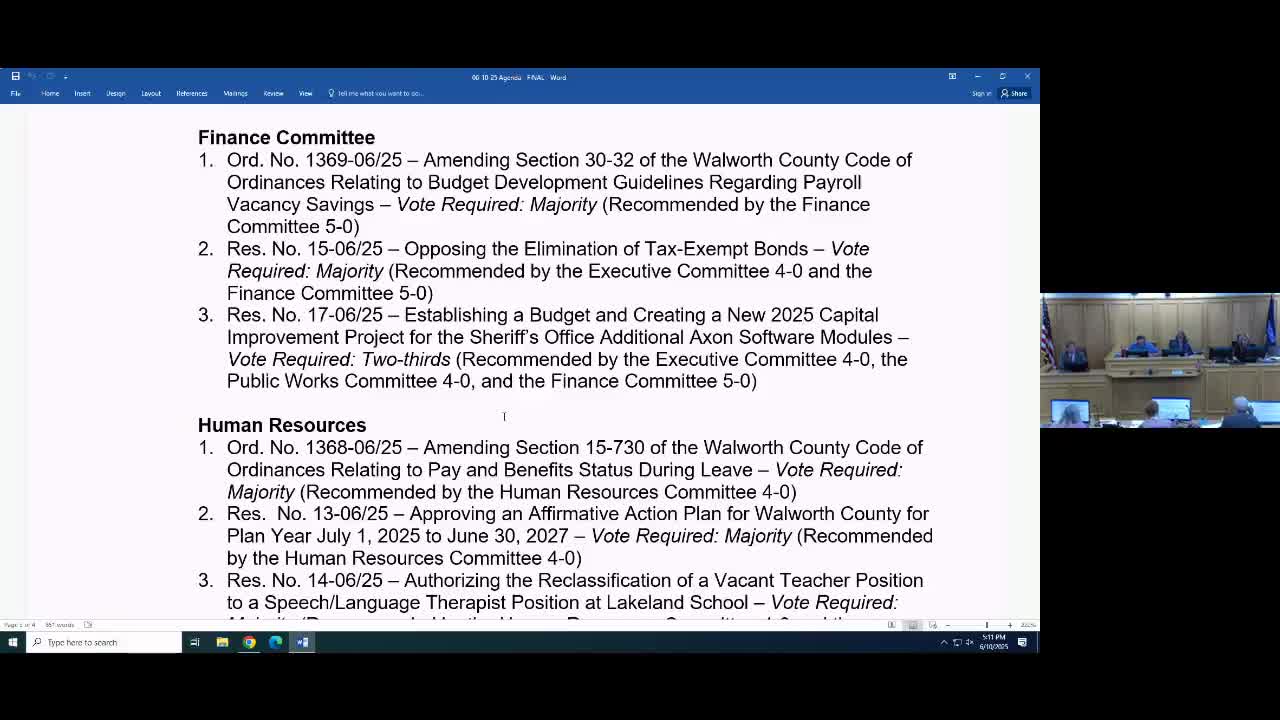 Walworth County approves capital project to add Axon software modules for sheriff’s office