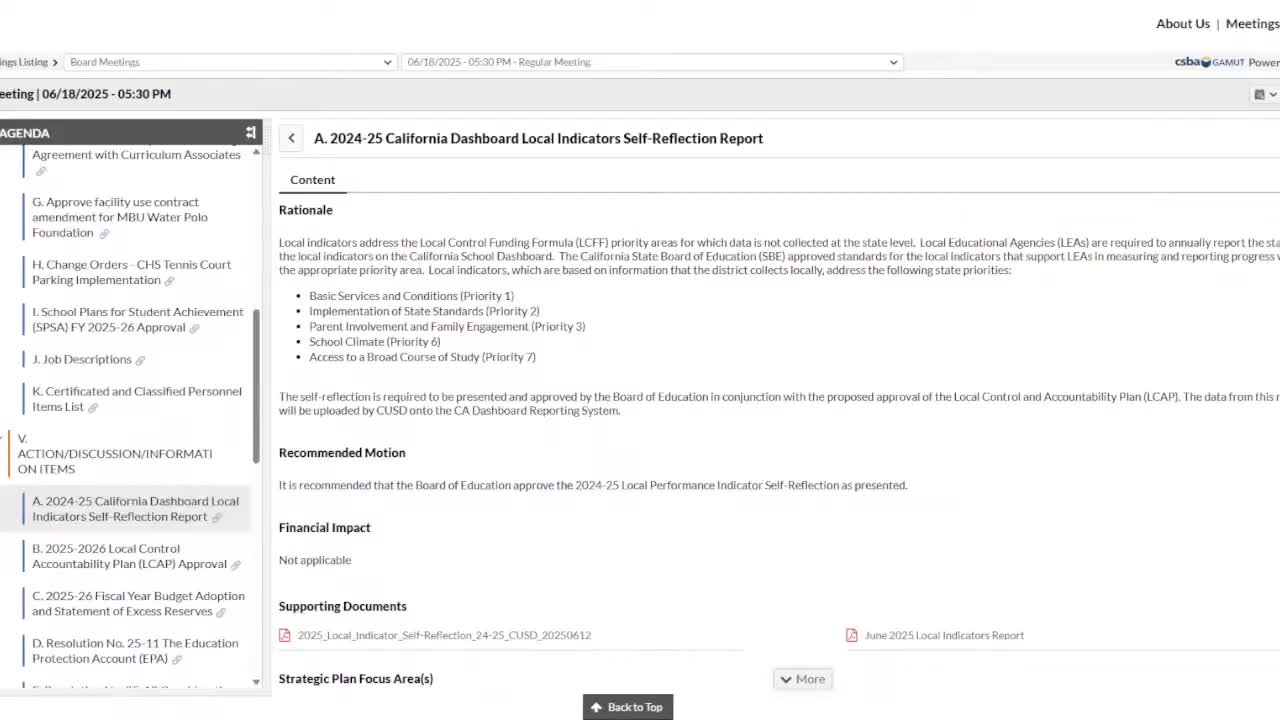 Carmel Unified approves 2025–26 LCAP and budget after local‑indicator review