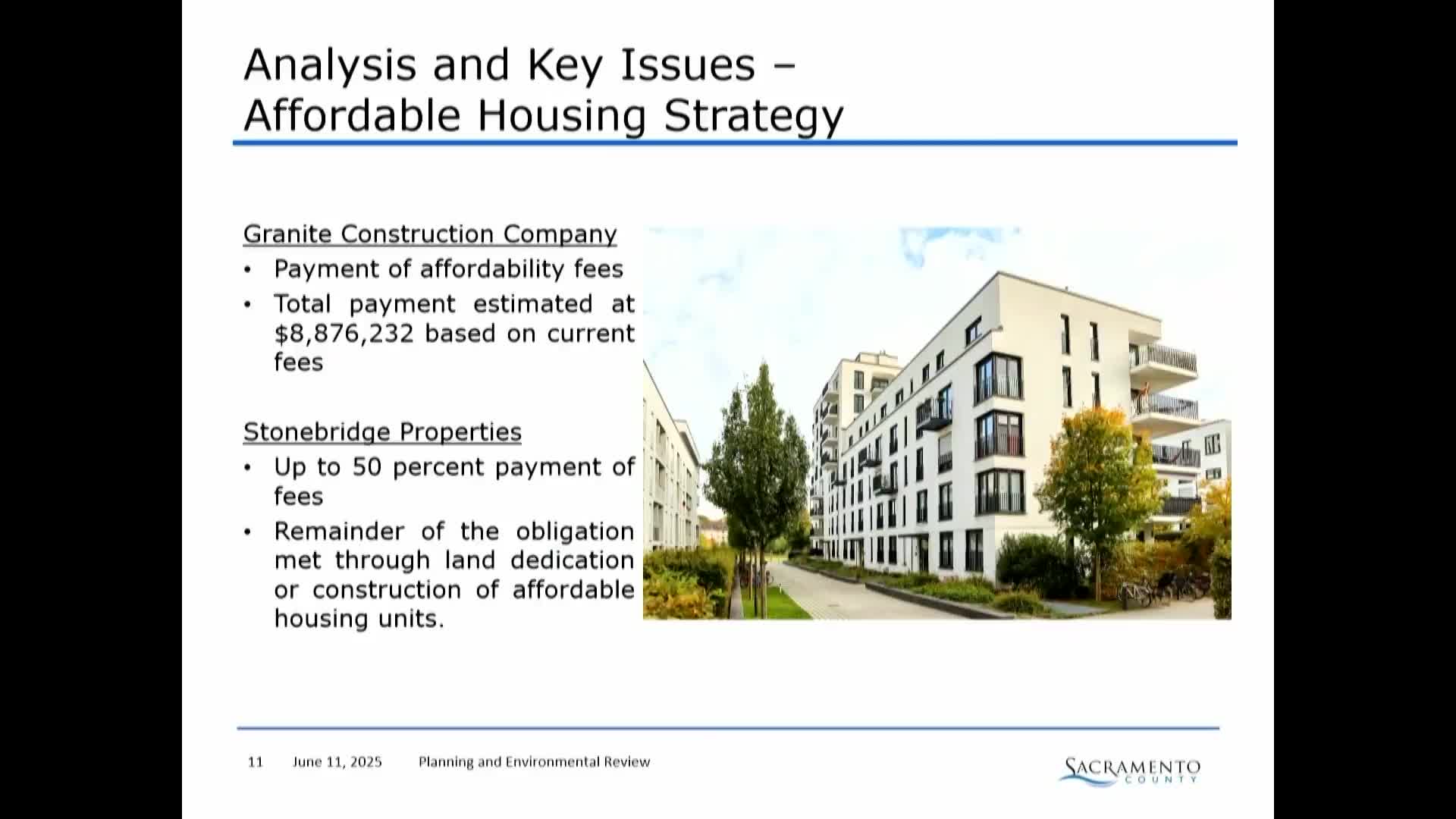Sacramento approves dual affordable housing strategies for Stonebridge and Granite developments
