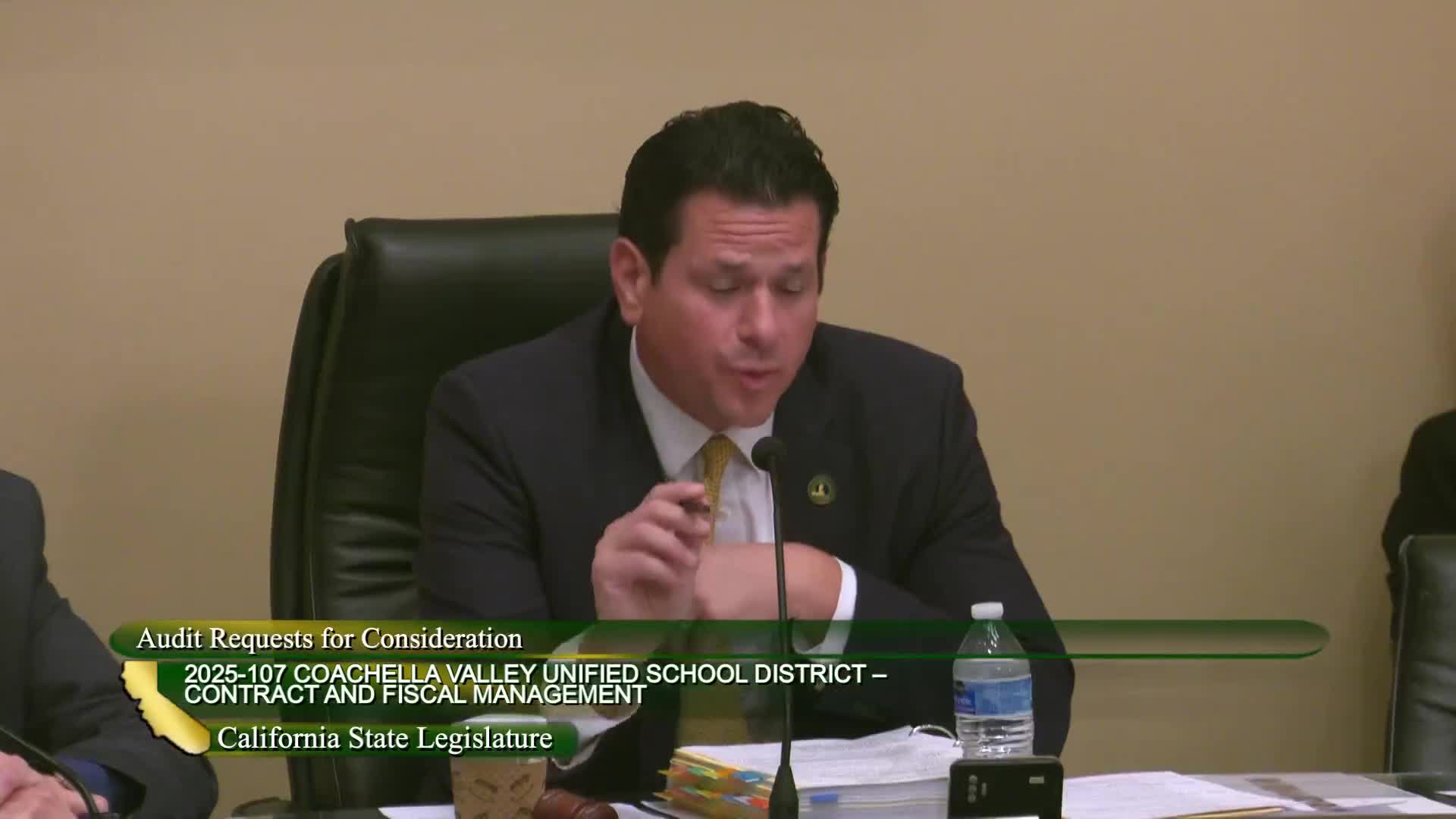 Superintendent Frances Esparza addresses joint legislative audit committee for Coachella Unified School District