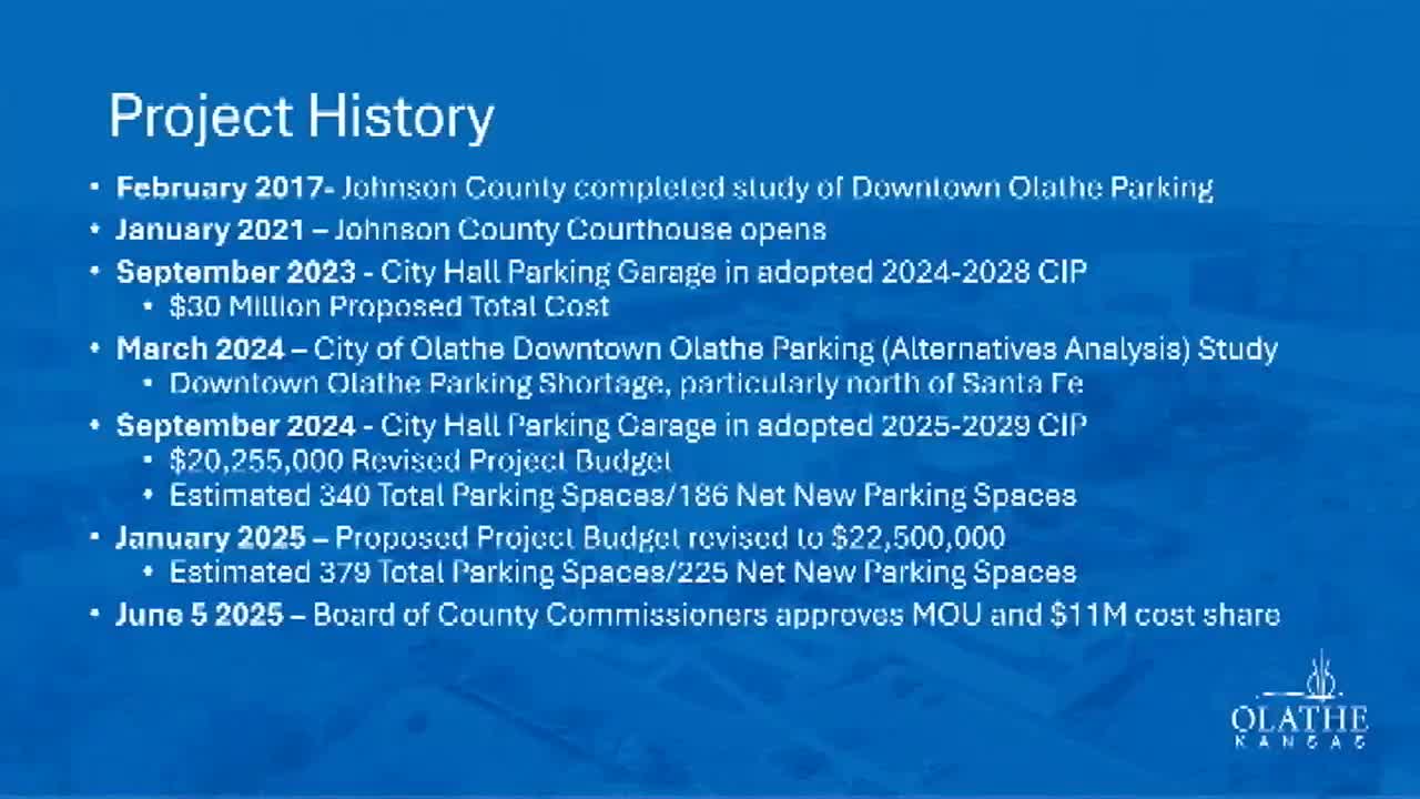 Olathe City Council reviews $22.5M downtown parking garage project proposal