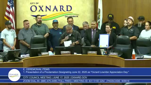 Oxnard City Council honors lowrider community with proclamation