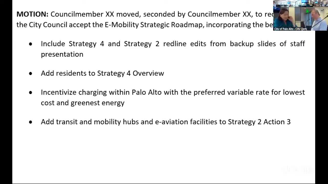 Palo Alto committee recommends adoption of e-mobility strategic road map