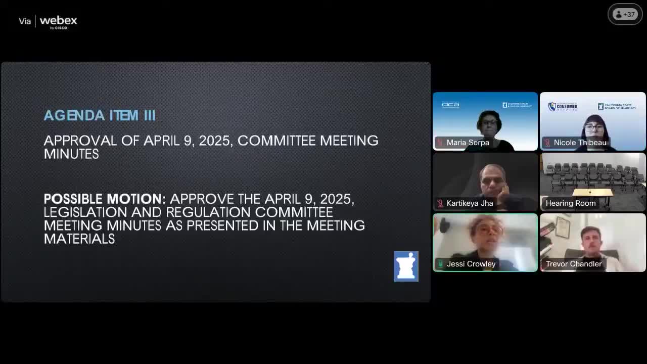 Pharmacy Board reviews multiple assembly bills impacting pharmacist authority and public health