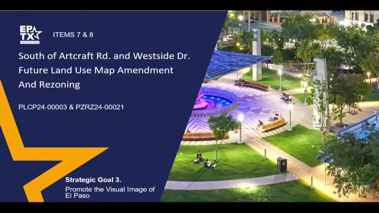 El Paso Planning Commission reviews commercial development proposal near Artcraft Road