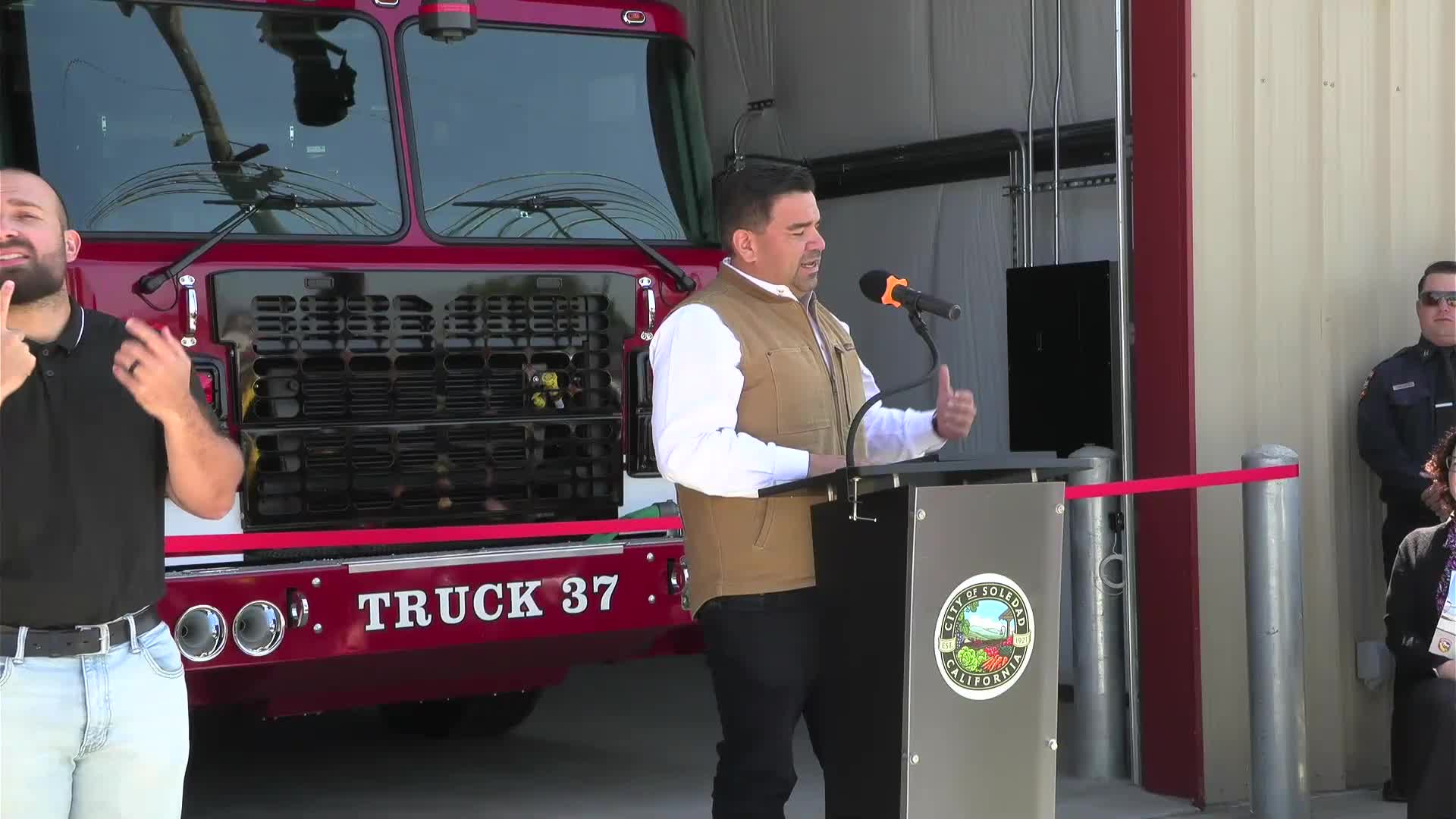 City Council of Soledad celebrates new fire ladder truck with recognition ceremony