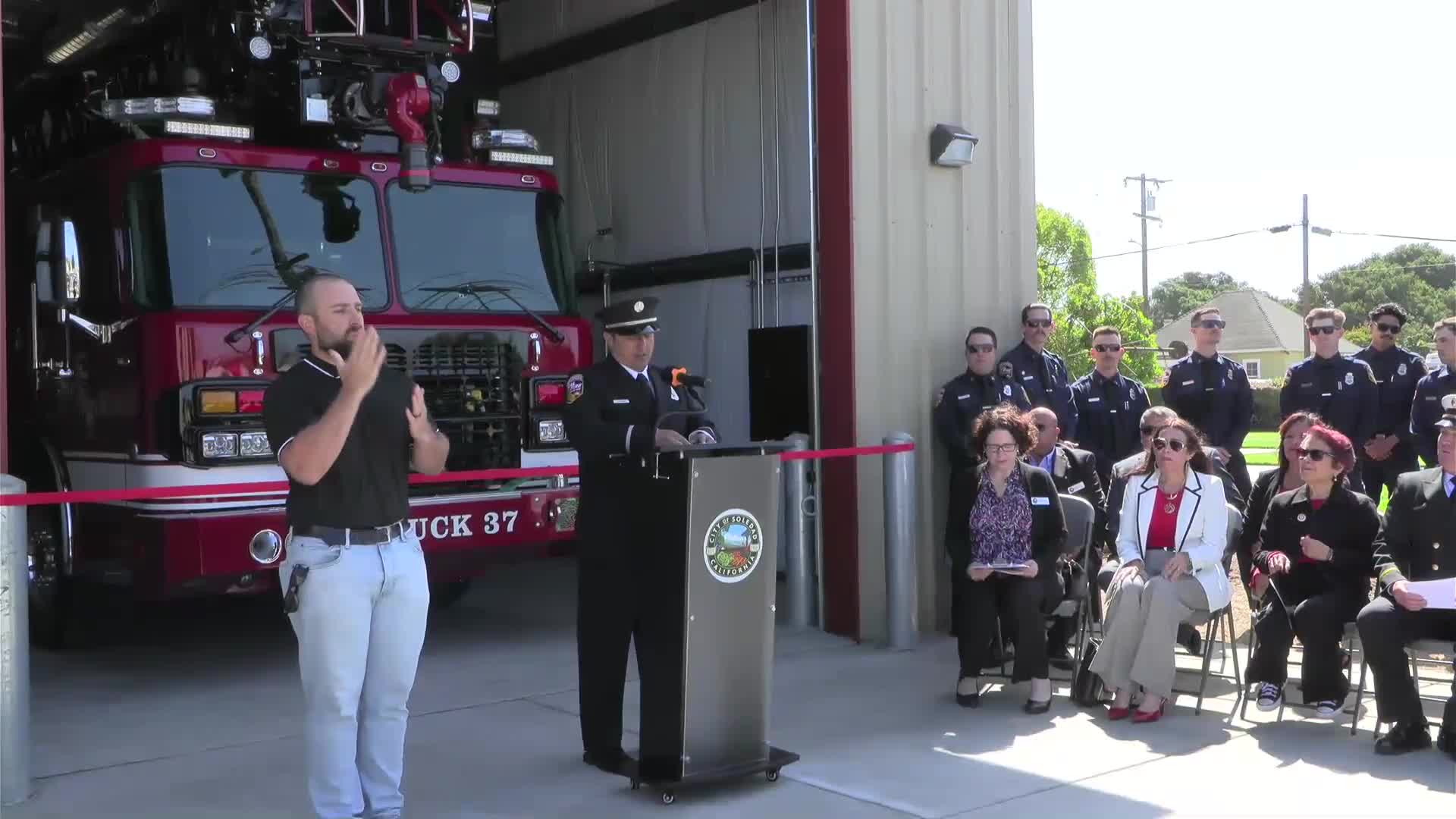 Soledad celebrates ribbon cutting for new fire ladder truck and apparatus bay