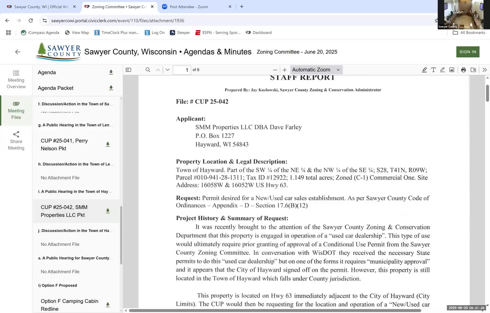 Committee conditionally approves used-car sales CUP pending Town of Hayward sign-off