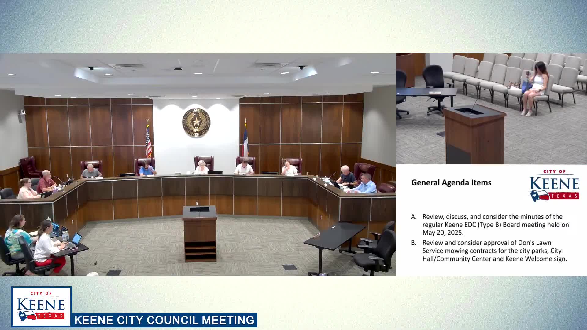 Type B board approves lawn-care and park contracts for City Hall, Eliza Carver and pocket parks