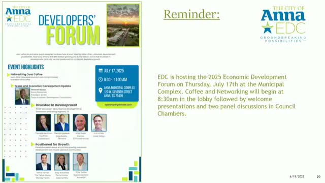 Anna Municipal Complex hosts Economic Development Forum featuring Aaron Demerson