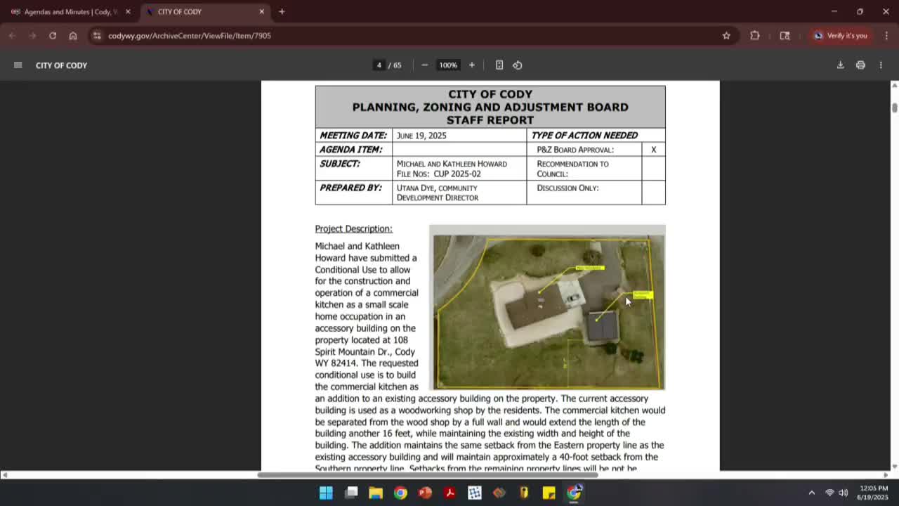 Cody City Council considers conditional use permit for home occupation on Spirit Drive