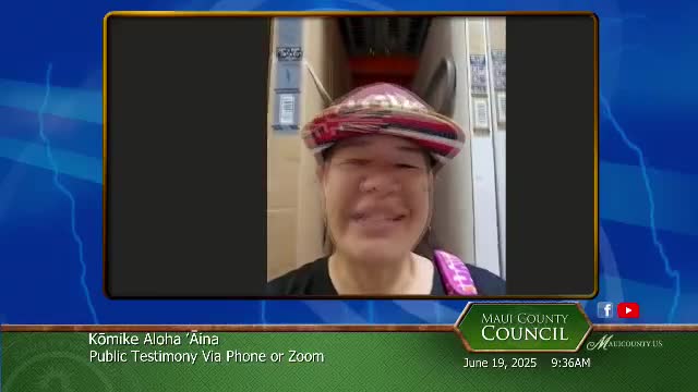 Testifier praises Maui's cultural resources management in strategic plan presentation
