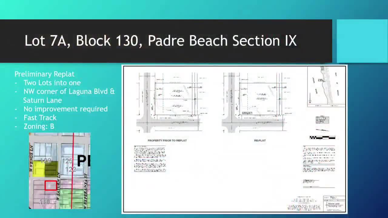 City Council approves fast-tracked lot replats on Laguna Boulevard and East Amberjack