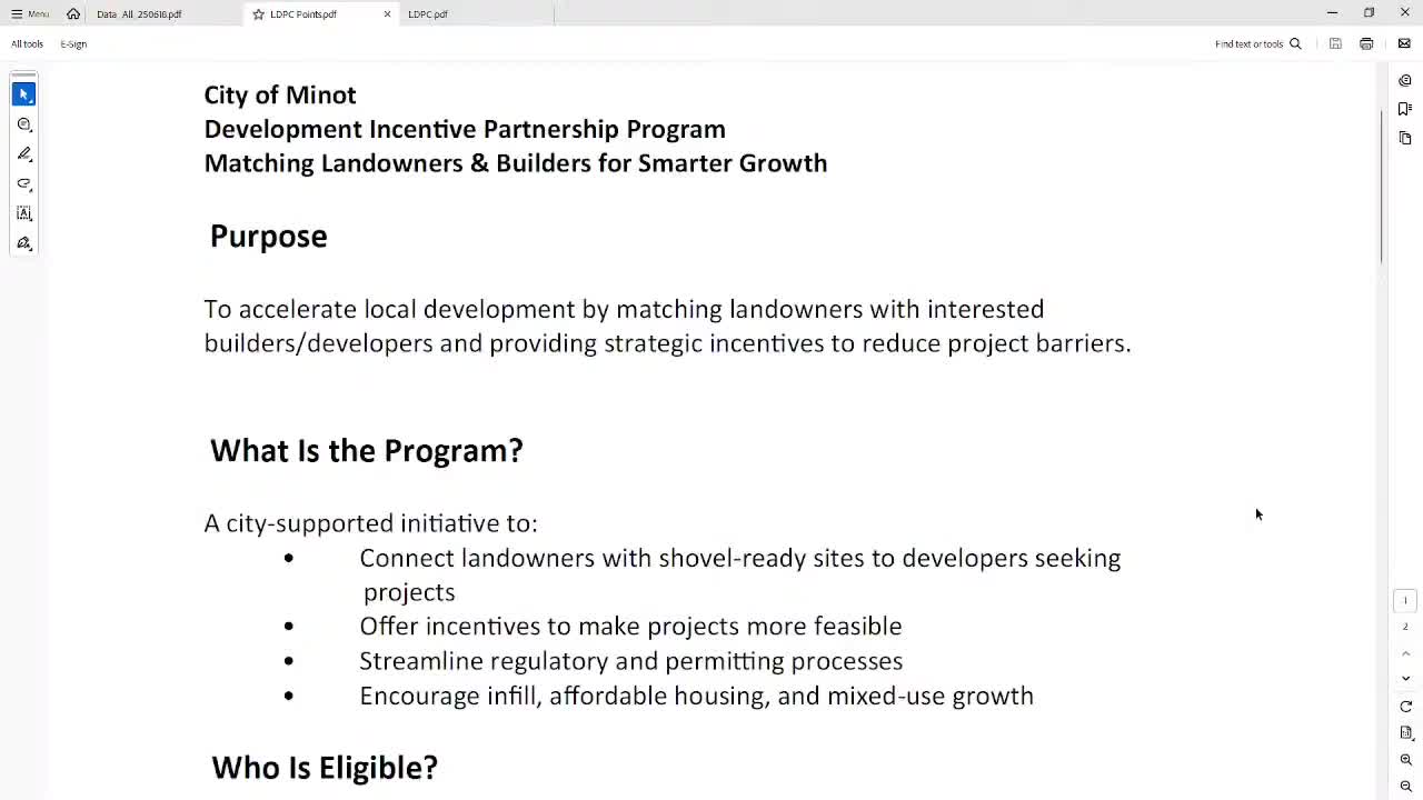 Minot City Council proposes incentives to boost local development and infrastructure grants