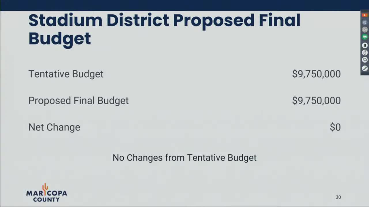 Maricopa County approves $12M primary tax levy increase and $9.75M Stadium District budget