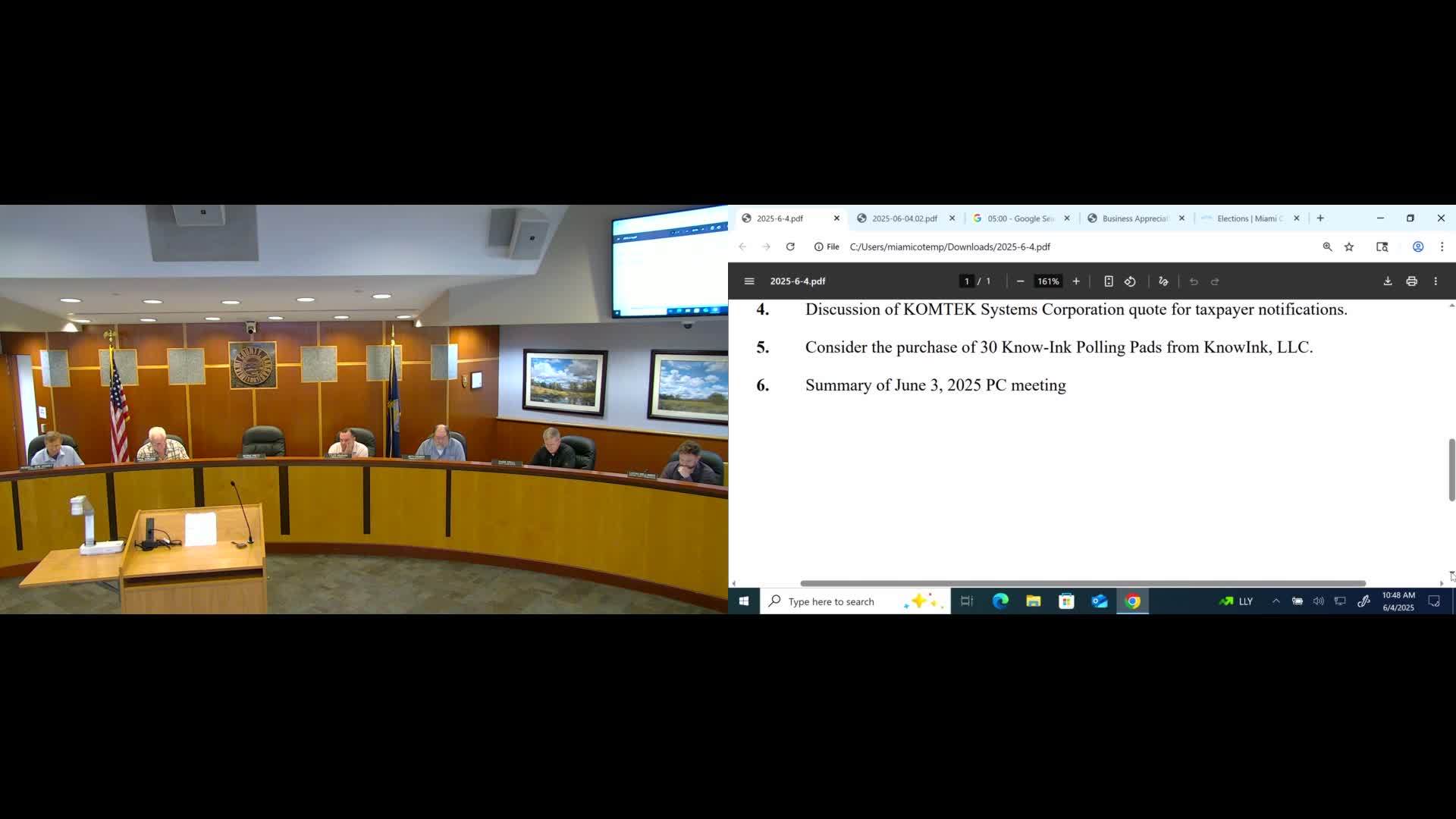 Clerk presents quote to print and mail revenue‑neutral‑rate notices under SB 13; state reimbursement expected through 2026