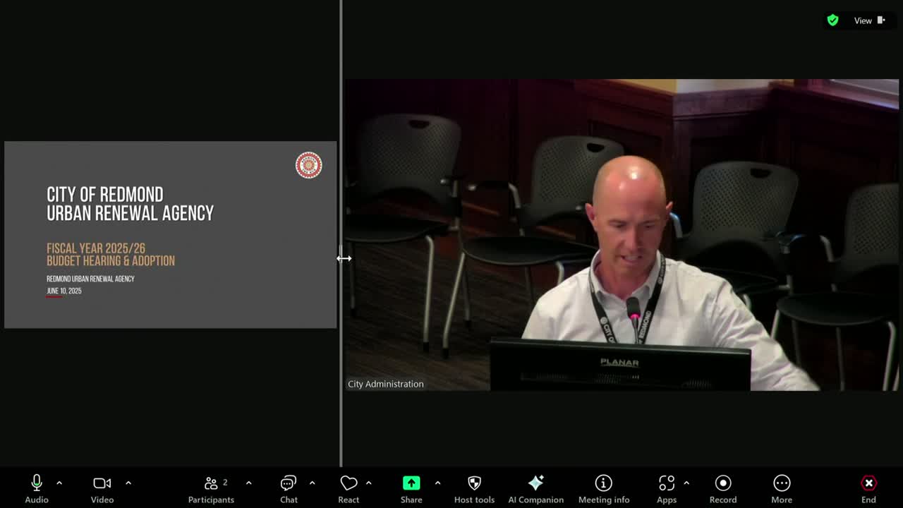 Redmond Urban Renewal Agency adopts 2025–26 budget, returns about $1.8 million to taxing districts