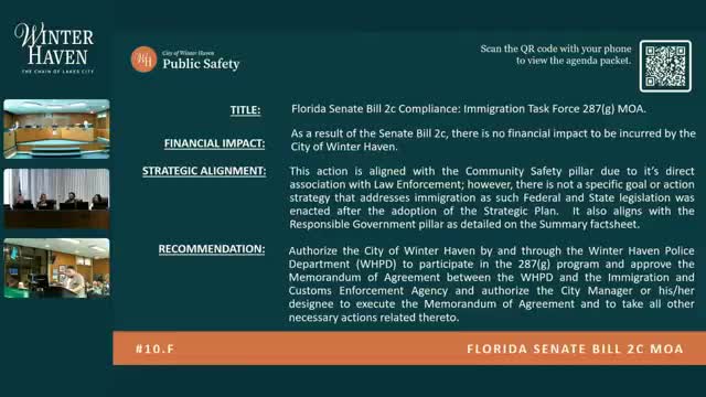 David Kinkade urges Winter Haven commission to reject immigration enforcement measures