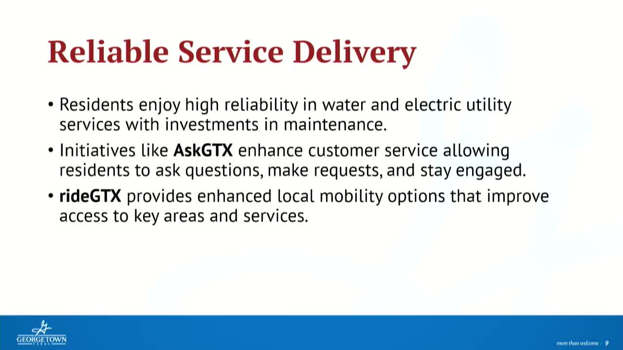 Georgetown Council prioritizes reliable services and budget efficiency for essential needs