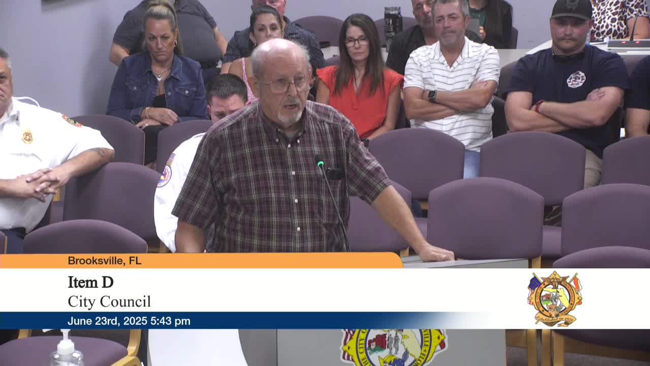 Local Resident Urges Brooksville to Reestablish Emergency Services Agreement with Hernando County