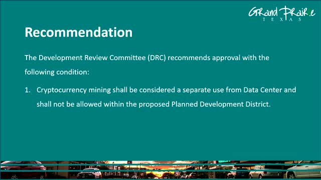 Development Review Committee recommends separate zoning for cryptocurrency mining in data centers