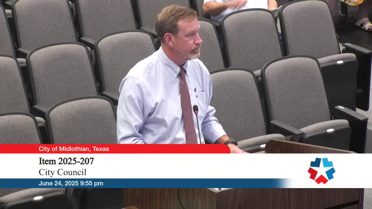 Midlothian City Council approves land agreements for roadway and drainage projects