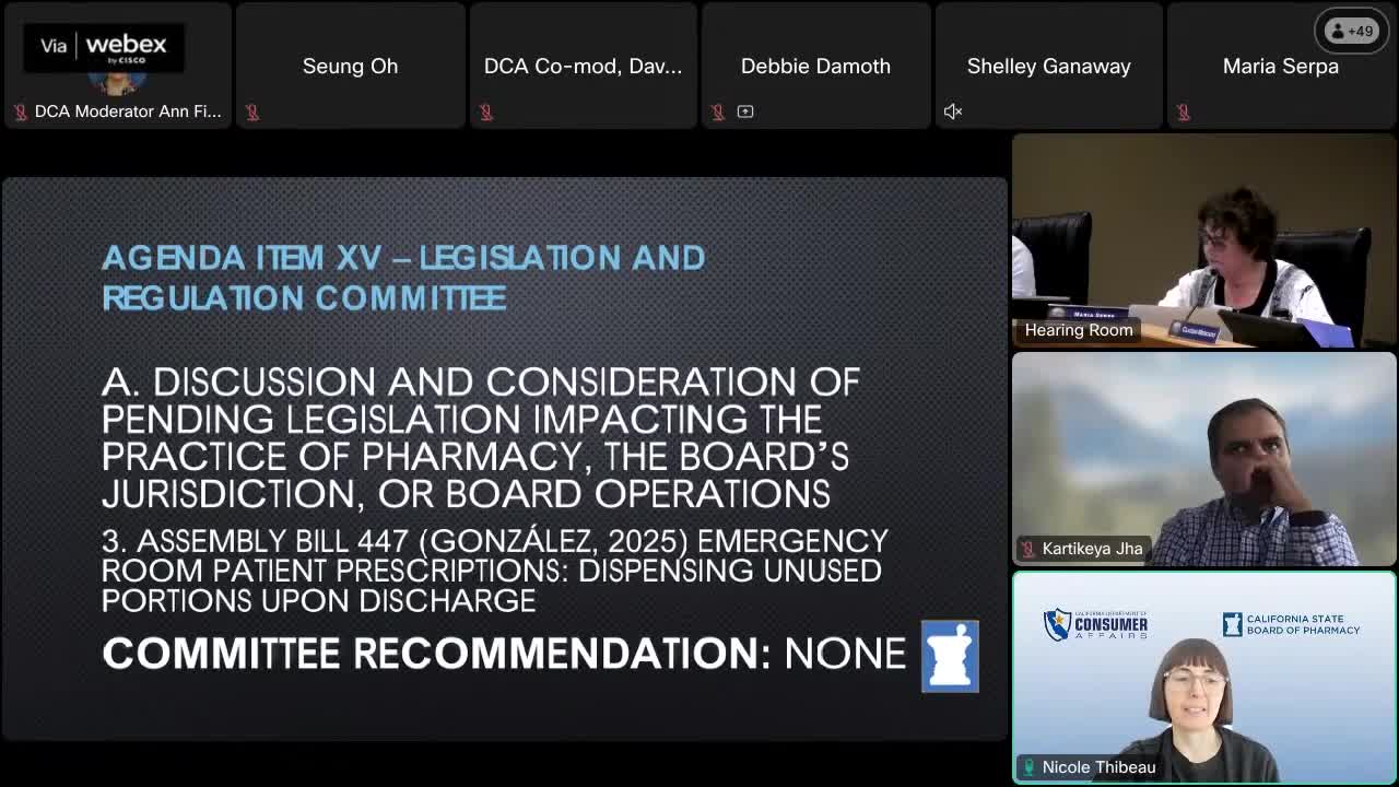 California Assembly considers multiple bills on pharmacy regulation and health care access