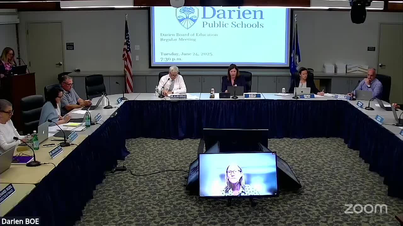 Darien school board honors Superintendent Alan for transformative leadership and legacy
