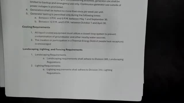 Zoning Committee proposes new security regulations for data centers including fencing height limits