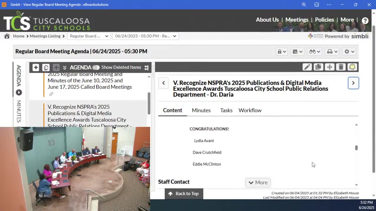 Tuscaloosa City Schools team wins national PR awards in St. Louis