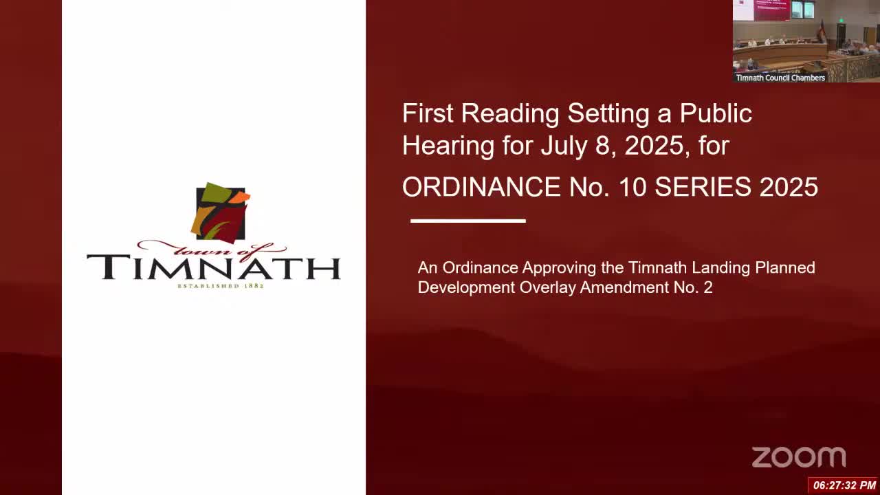 Timnath Council approves Landings plan amendment and broadband funding for 2025