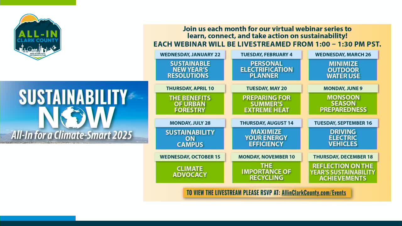 Clark County Launches Monthly Webinars on Environmental Sustainability and Community Engagement