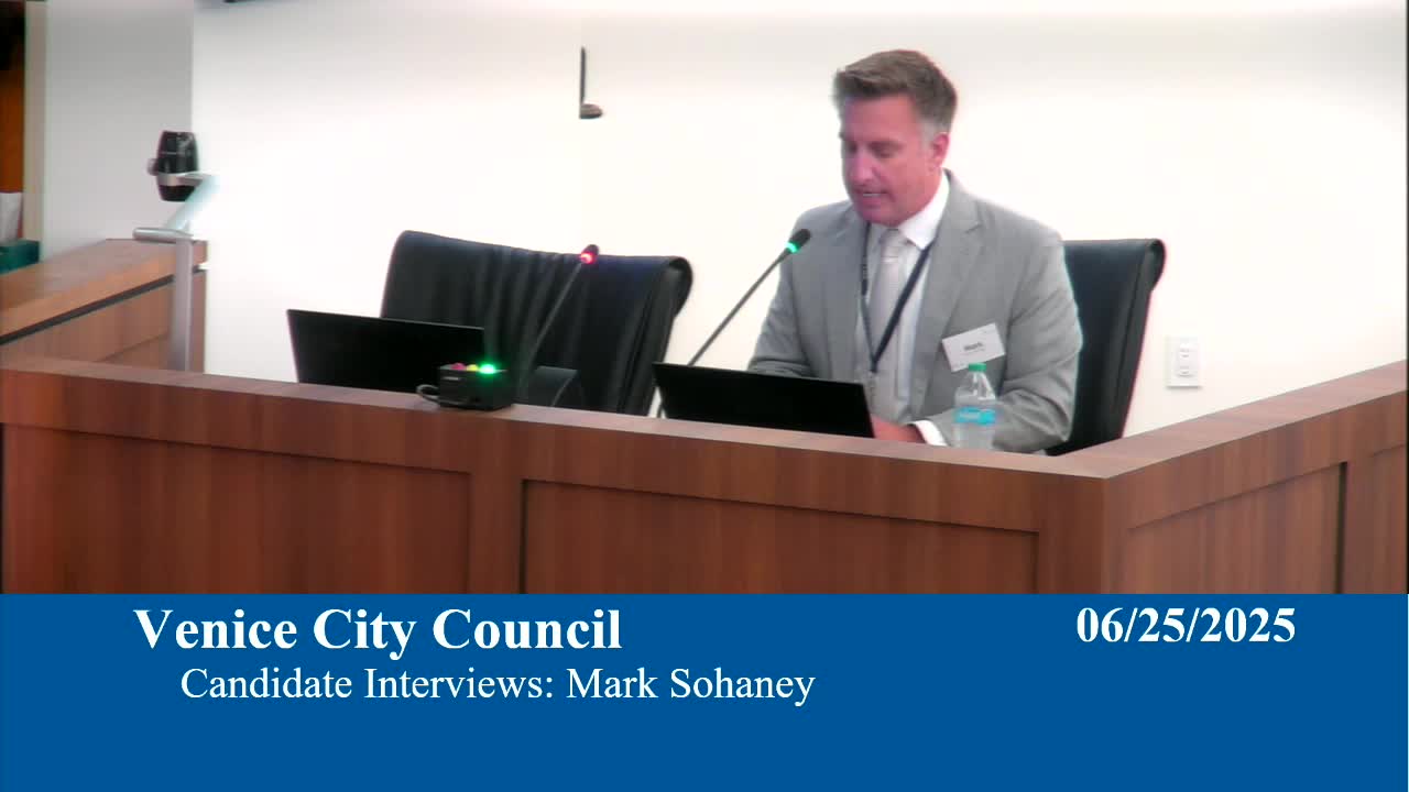 Candidate emphasizes community engagement and strong leadership for Venice's future