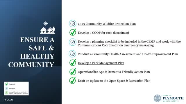 Plymouth initiates first wildfire protection plan and park management strategy