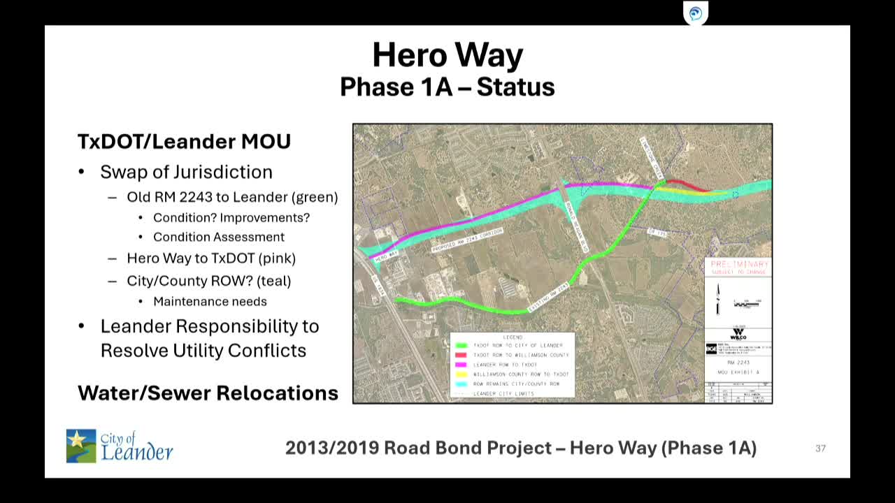 Leander City Council negotiates TxDOT roadway responsibility swap agreement