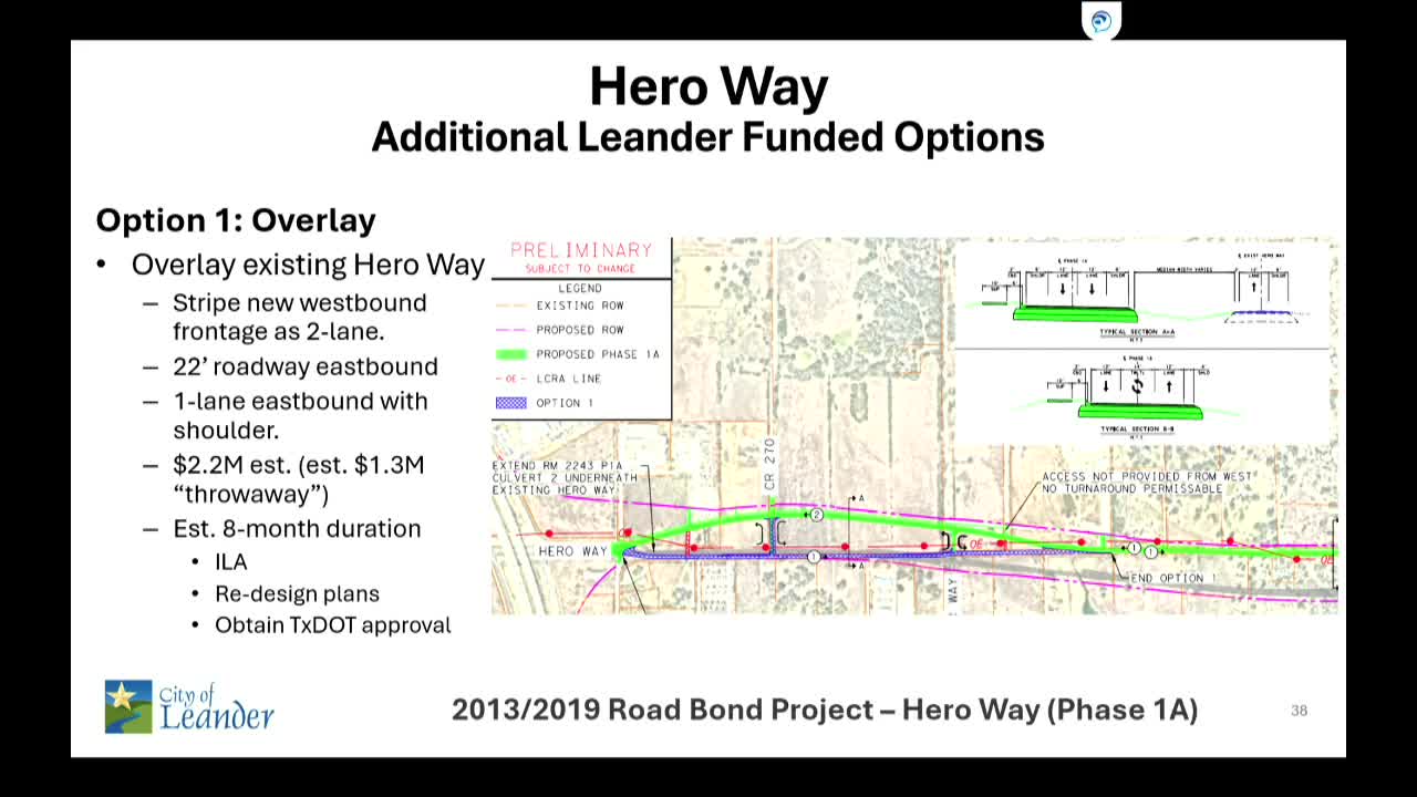 County outlines three road expansion options for Leander's future traffic capacity