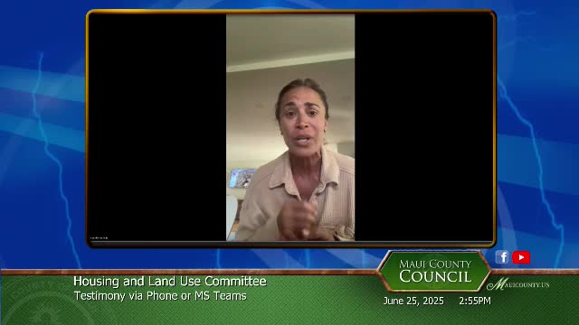 Wailuku resident testifies against short term rental regulations impacting local families