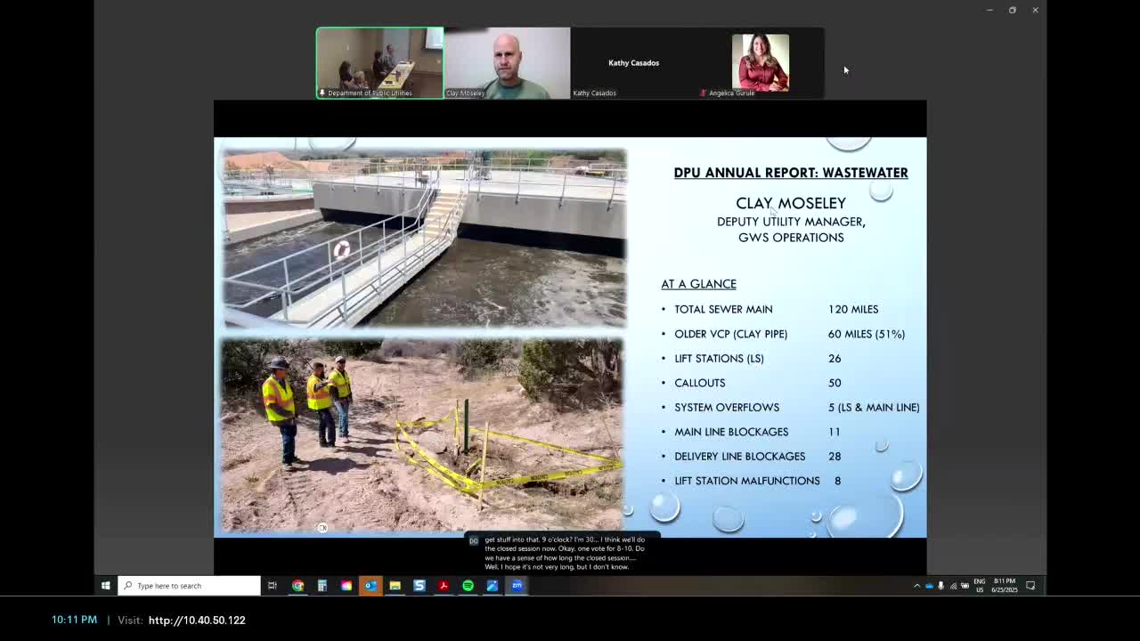 Clay presents wastewater system update highlighting challenges with aging pipelines