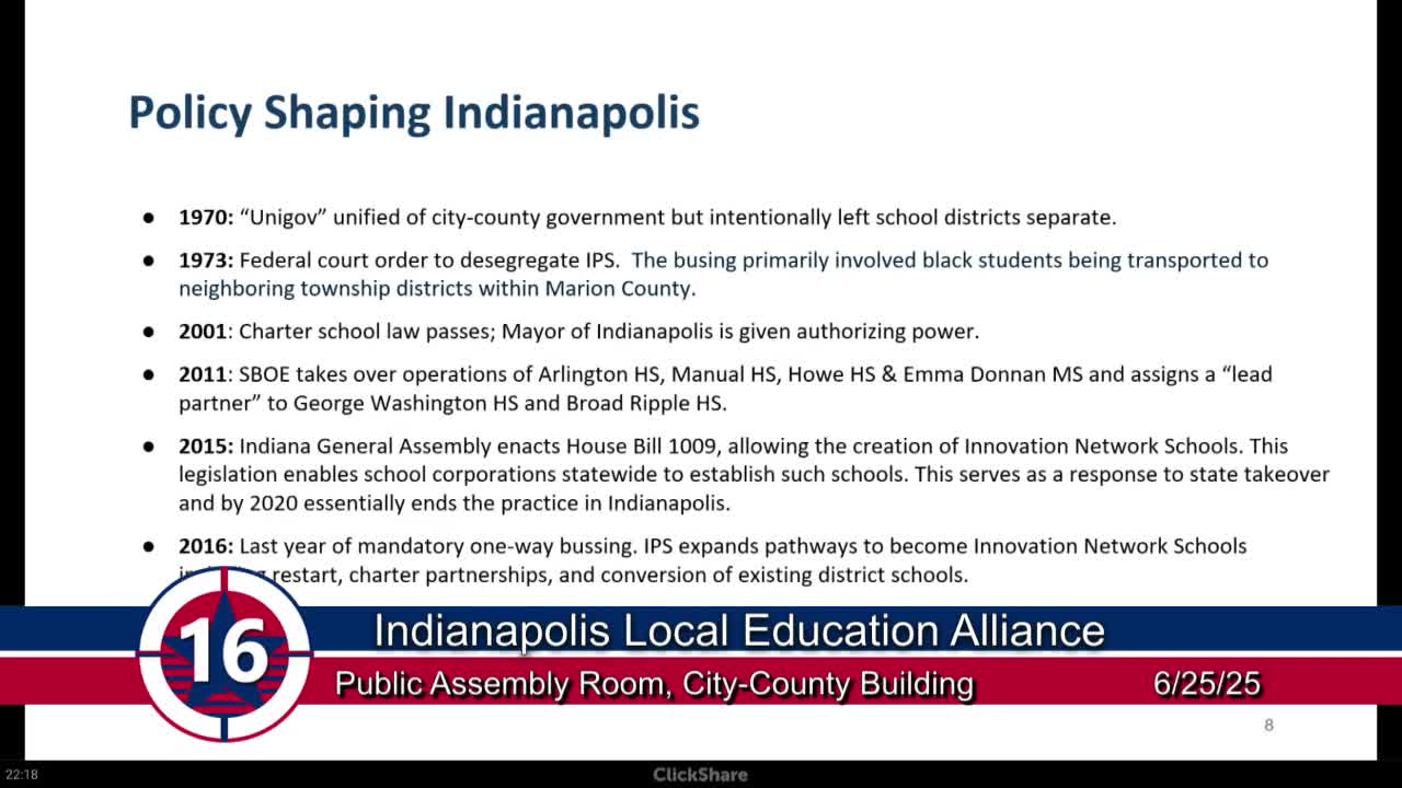 Indianapolis public schools face challenges stemming from Unigov and recent reforms