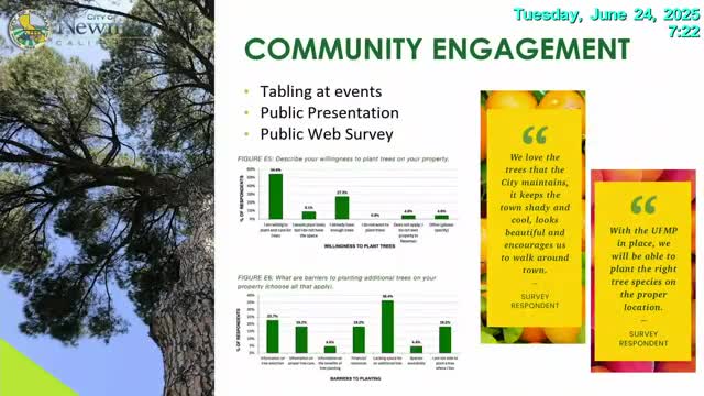 Newman details urban forest management plan with community input focus